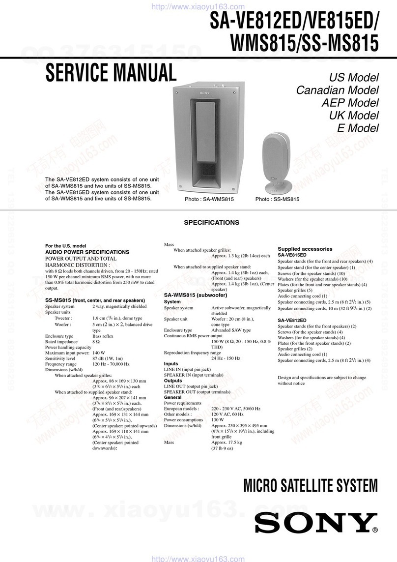 Sony SA-VE812ED User manual