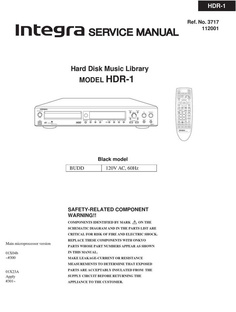 Integra HDR-1 Service manual