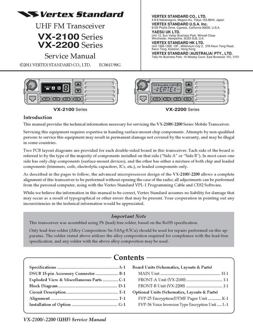 Verterx Standard VX-2100 SERIES Service manual
