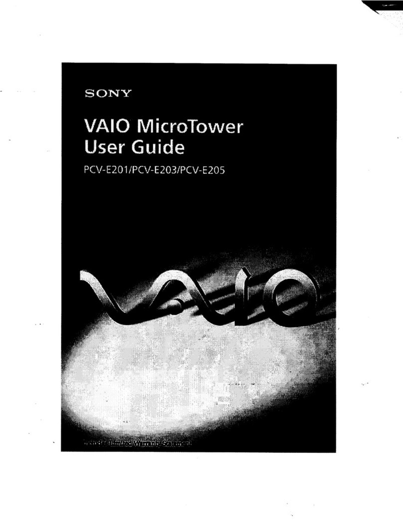 Sony PCV-E201 - Vaio Desktop Computer user guide