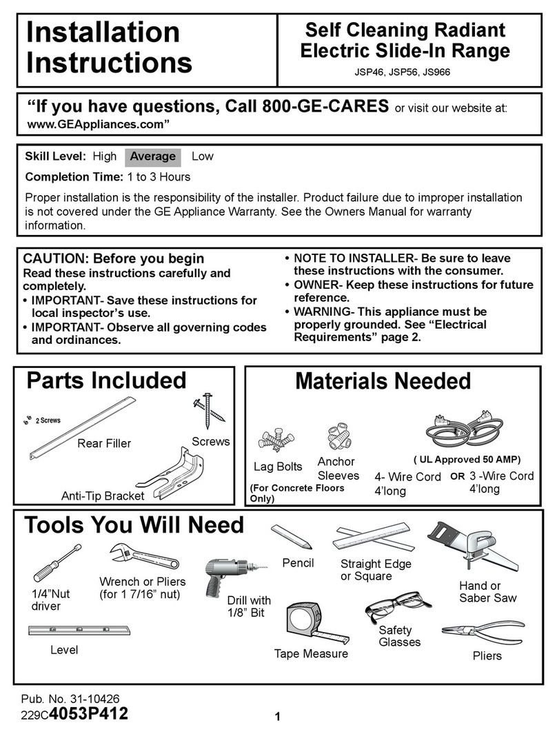 GE JSP46 User manual