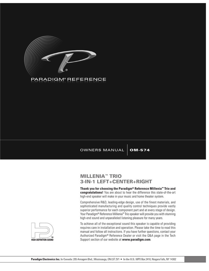 Paradigm Reference Millenia Trio OM-574 User manual