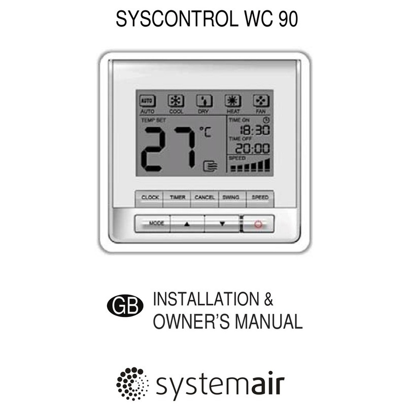 System air SYSCONTROL WC 90 Installation & owner's manual