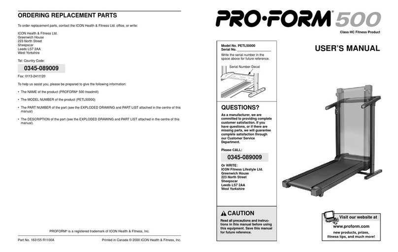 Pro-Form PETL50000 User manual