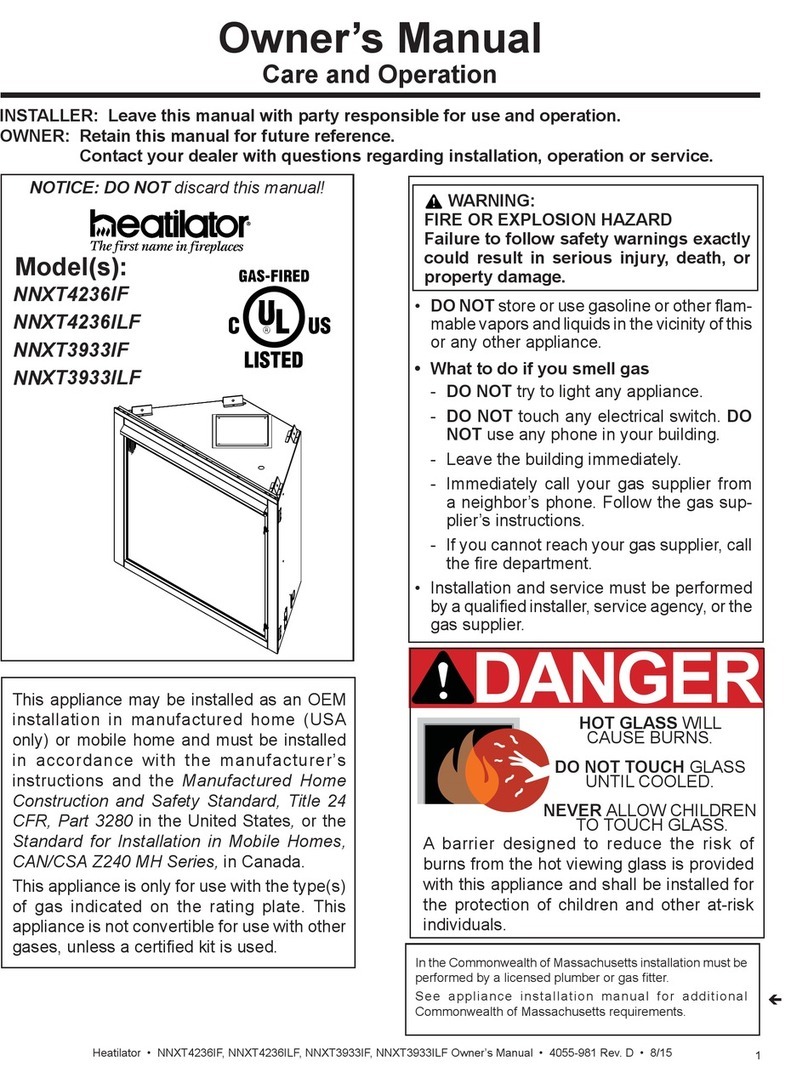 Heatilator NNXT4236IF User manual Heatilator NNXT4236IF User manual