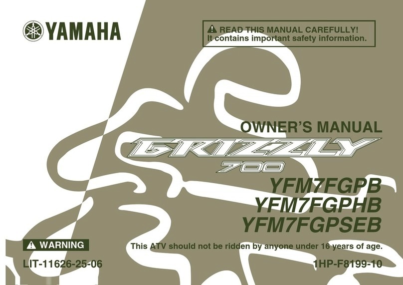 Yamaha 2012 Griizzly 700 YFM7FGPB owner's manual