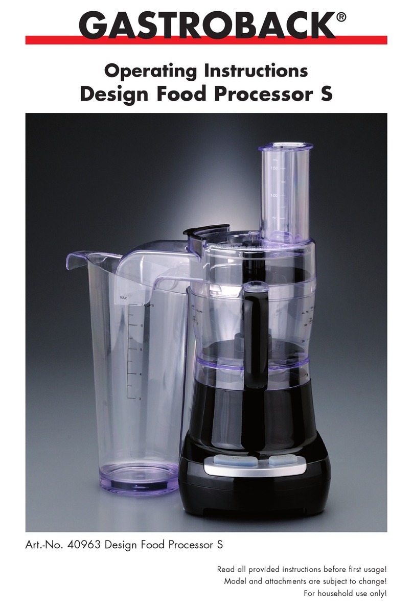 Gastroback 40963 DesignFood Processor S User manual Gastroback 40963 DesignFood Processor S User manual