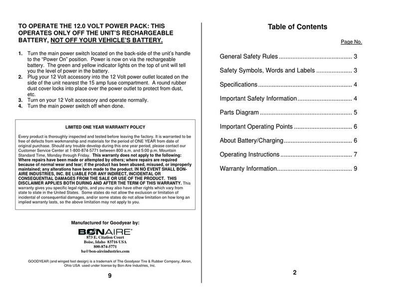 Goodyear INFLATOR 5000 owner's manual