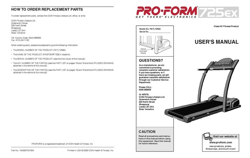 Pro-Form 725EX PETL72590 User manual
