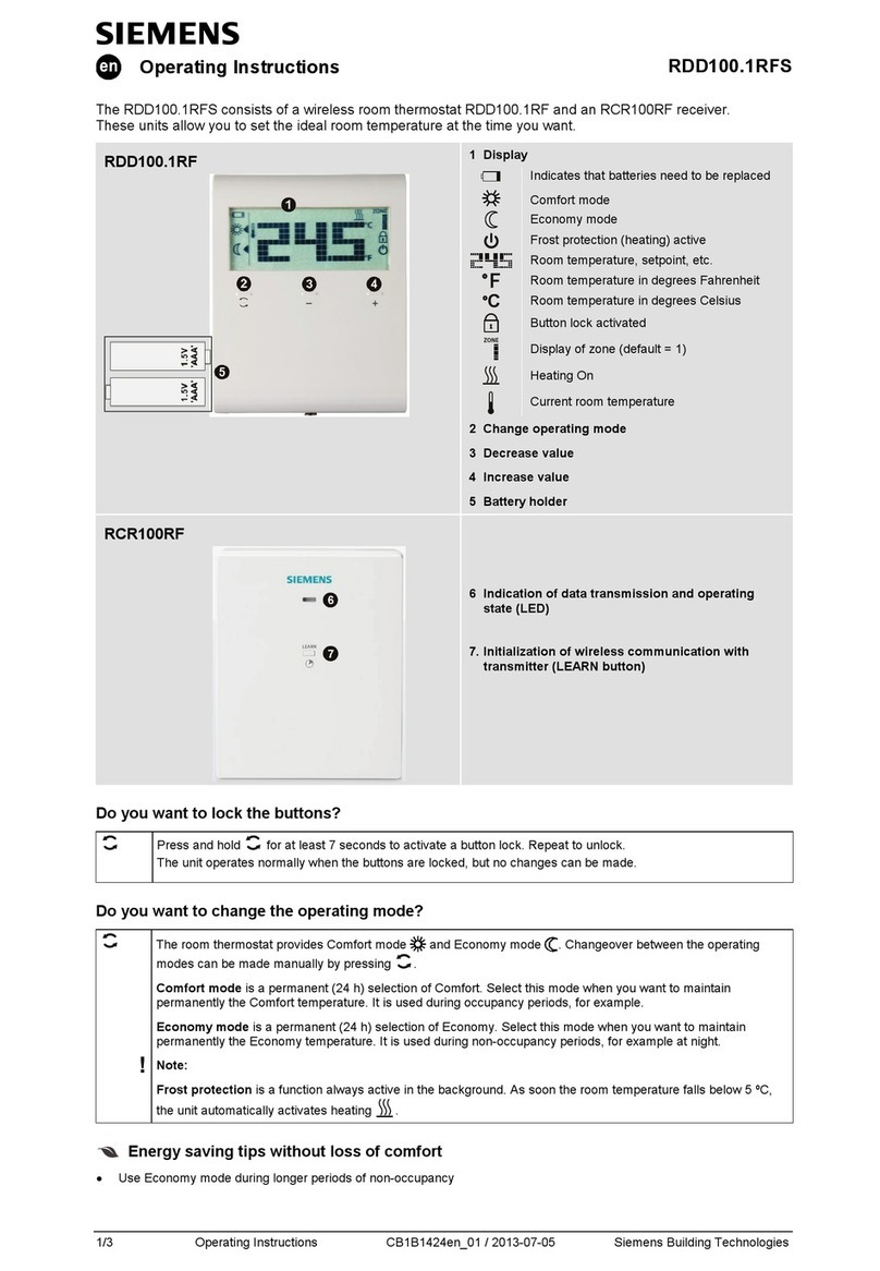 Siemens RDD100.1RFS User manual