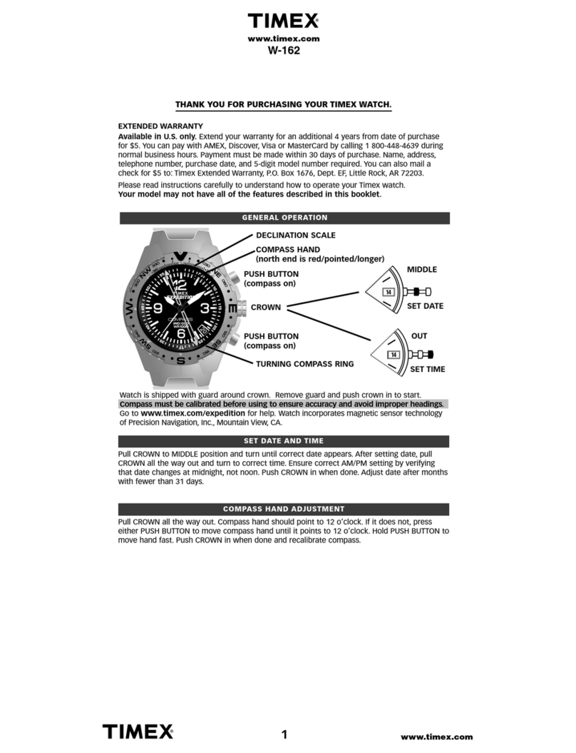 Timex W-162 User manual Timex W-162 User manual