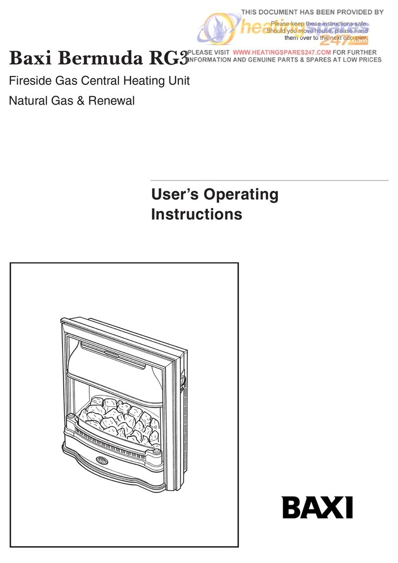 Baxi Bermuda RG3 User operating instructions
