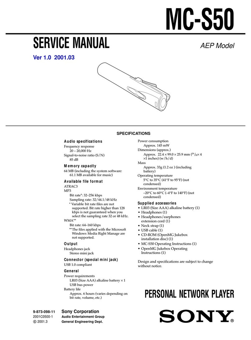 Sony VAIO Music Clip MC-S50 Service manual