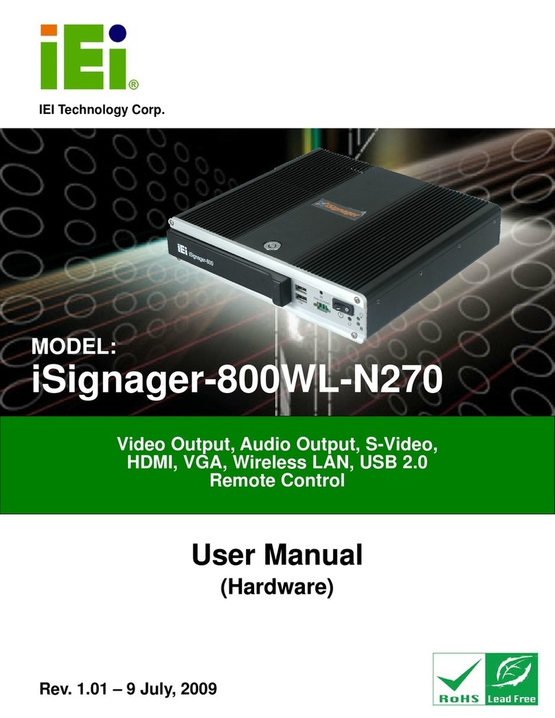 IEI Technology ISIGNAGER - 800WL-N270 user manual