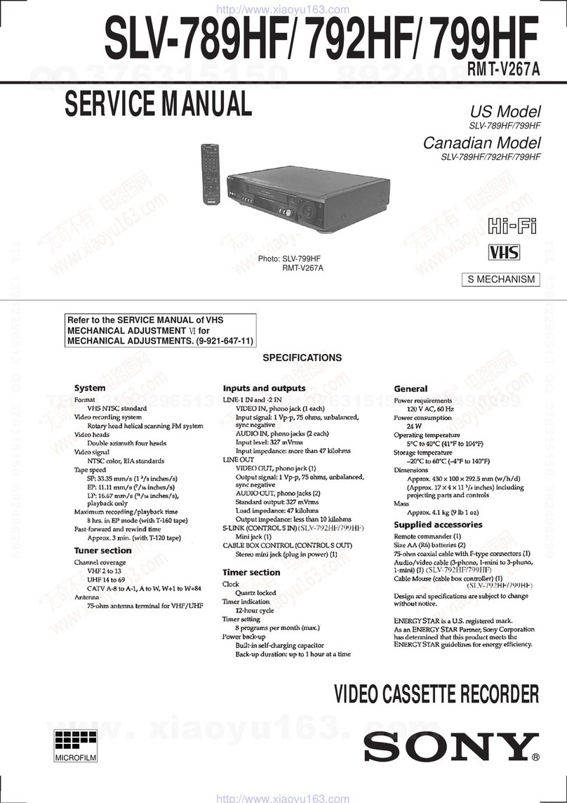 Sony SLV-789HF - Video Cassette Recorder User manual