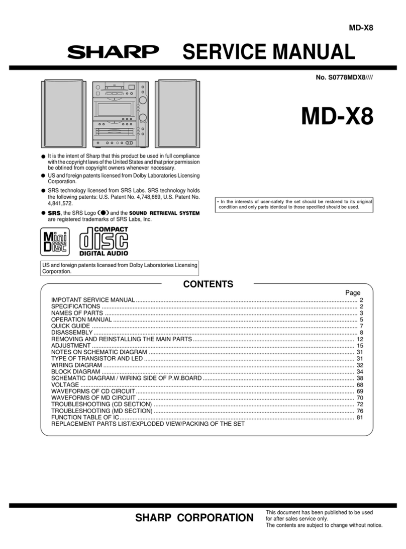 Sharp MD-X8 User manual