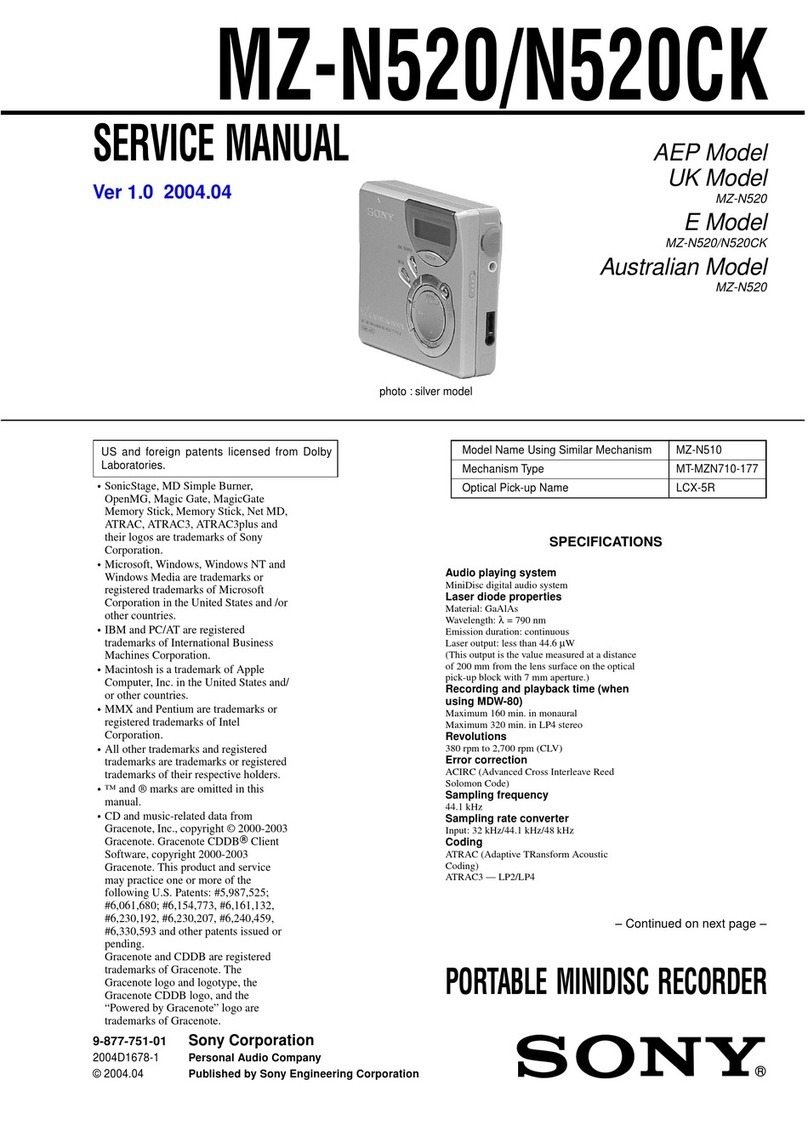 Sony Walkman MZ-N520 User manual
