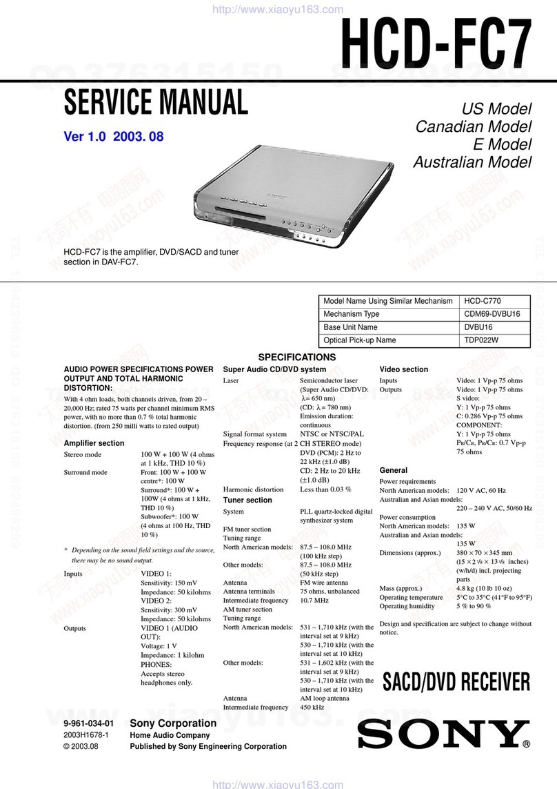 Sony HCD-FC7 - System Components User manual