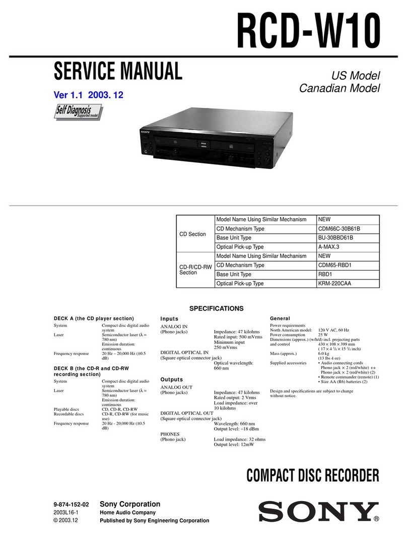 Sony RCD-W10 - Cd/cdr Recorder/player User manual