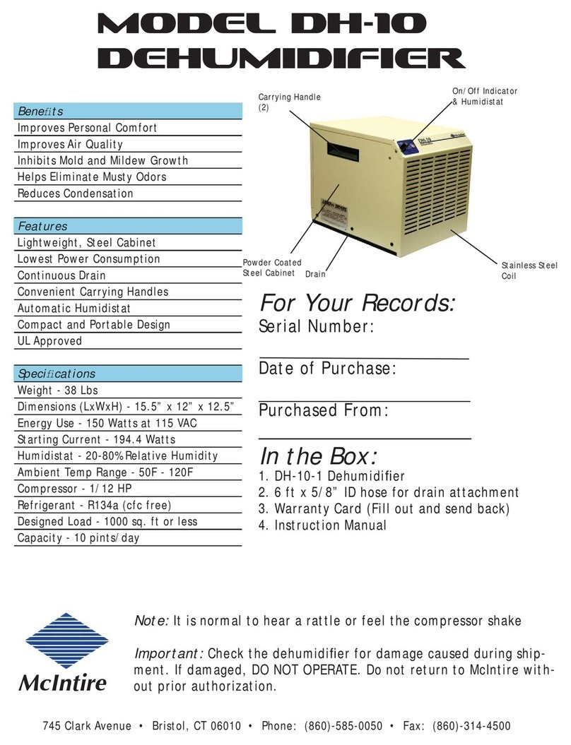 McIntire DH-10 Manual instruction