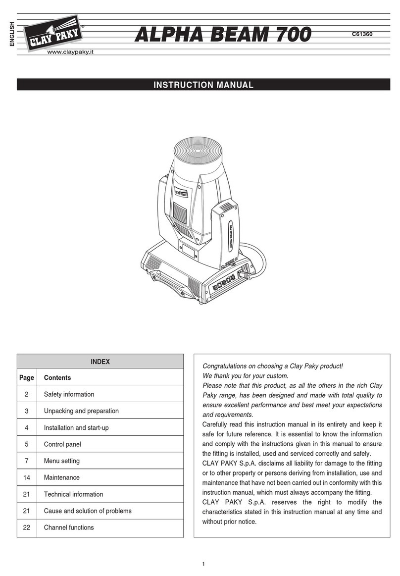 Claypaky ALPHA BEAM 700 instruction manual
