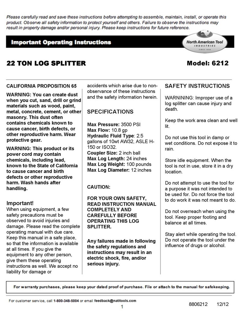 North American Tool 6212 operating instructions