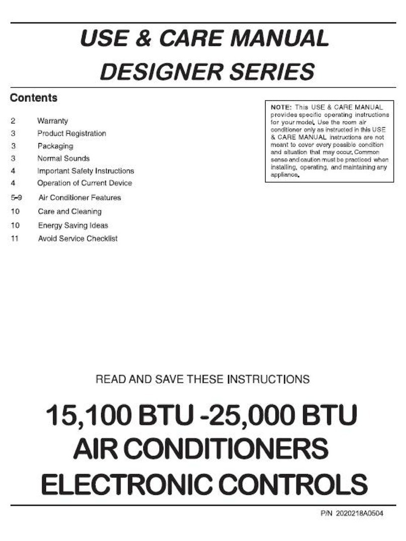 Frigidaire Designer Series User manual