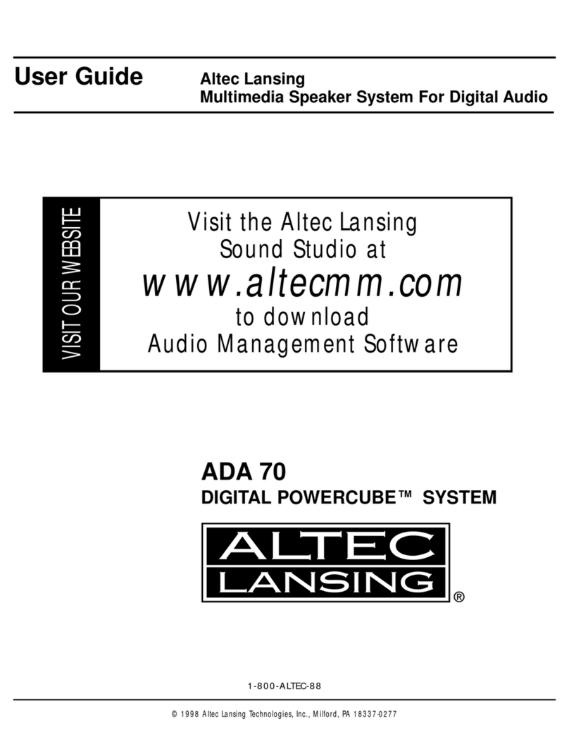 Altec Lansing ADA 70 DIGITAL POWERCUBE User manual