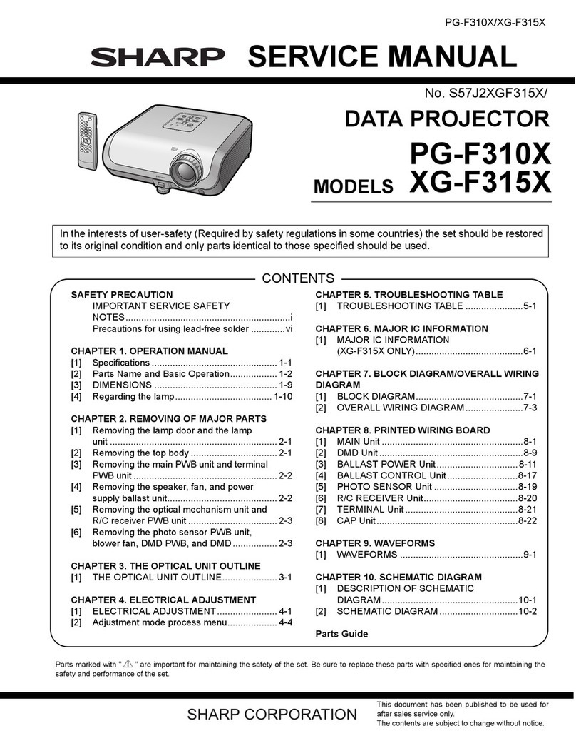 Sharp PGF310X - Notevision XGA DLP Projector User manual