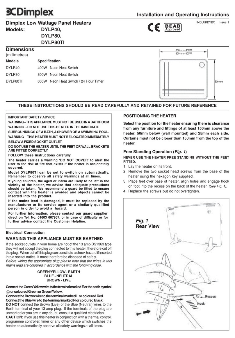 Dimplex DYLP40 User manual