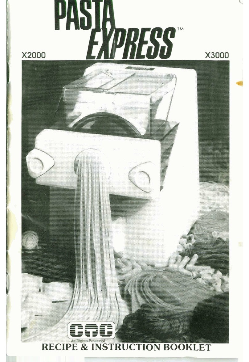 Creative Technologies Pasta Express X2000 Recipe & instruction booklet