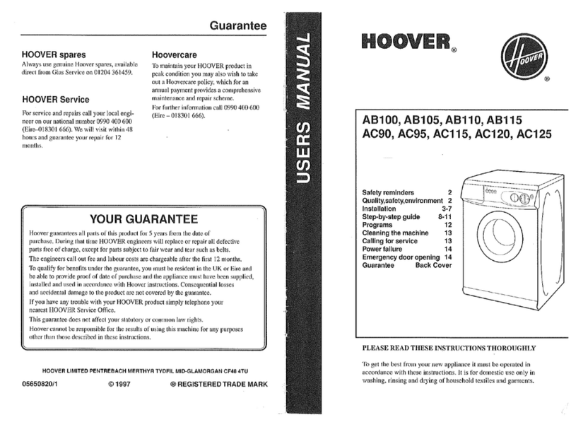 Hoover AB100 Operating instructions