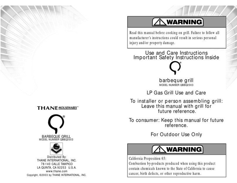 Thane Housewares QBBQ2003 Use and care instructions Thane Housewares QBBQ2003 Use and care instructions