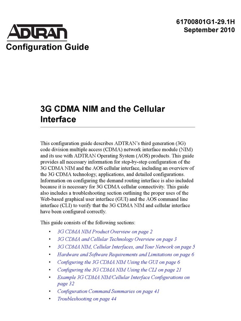 ADTRAN 3G CDMA NIM User manual