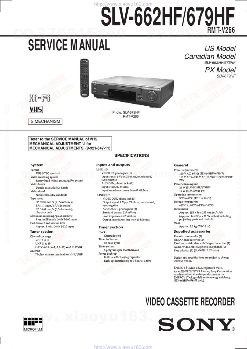 Sony SLV-662HF Operating Instructions (SLV-662HF / 679HF / 679HF PX... User manual