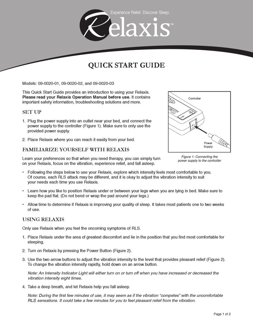 Relaxis 09-0020-01 quick start guide