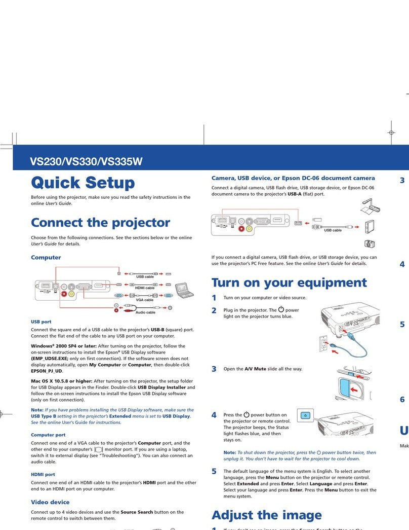 Epson VS230 Specification sheet