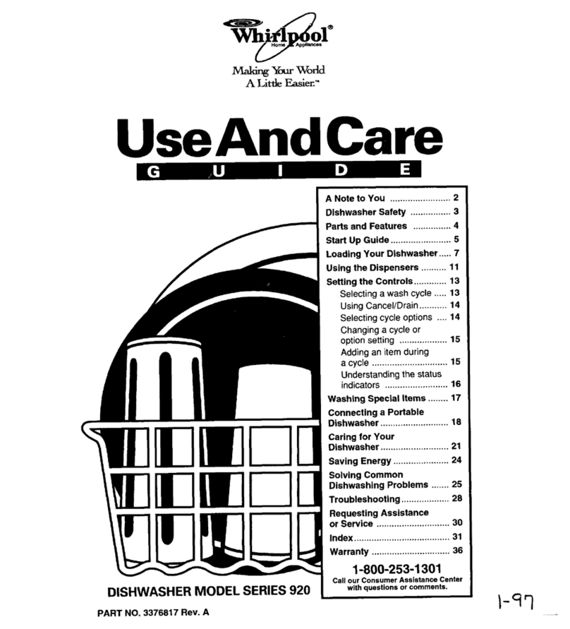 Whirlpool 920 Use and care guide