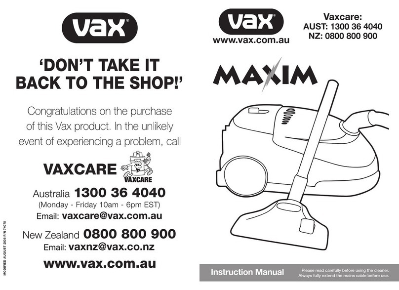 Vax VS-022 User manual
