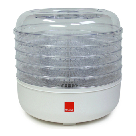 Ronco Electric Dehydrator User manual Ronco Electric Dehydrator User manual