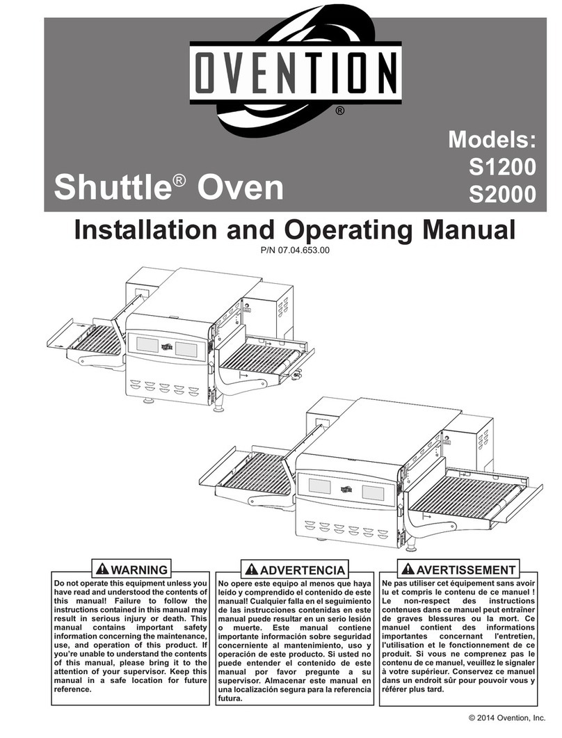 Ovention Shuttle S1200 Installation and operating manual