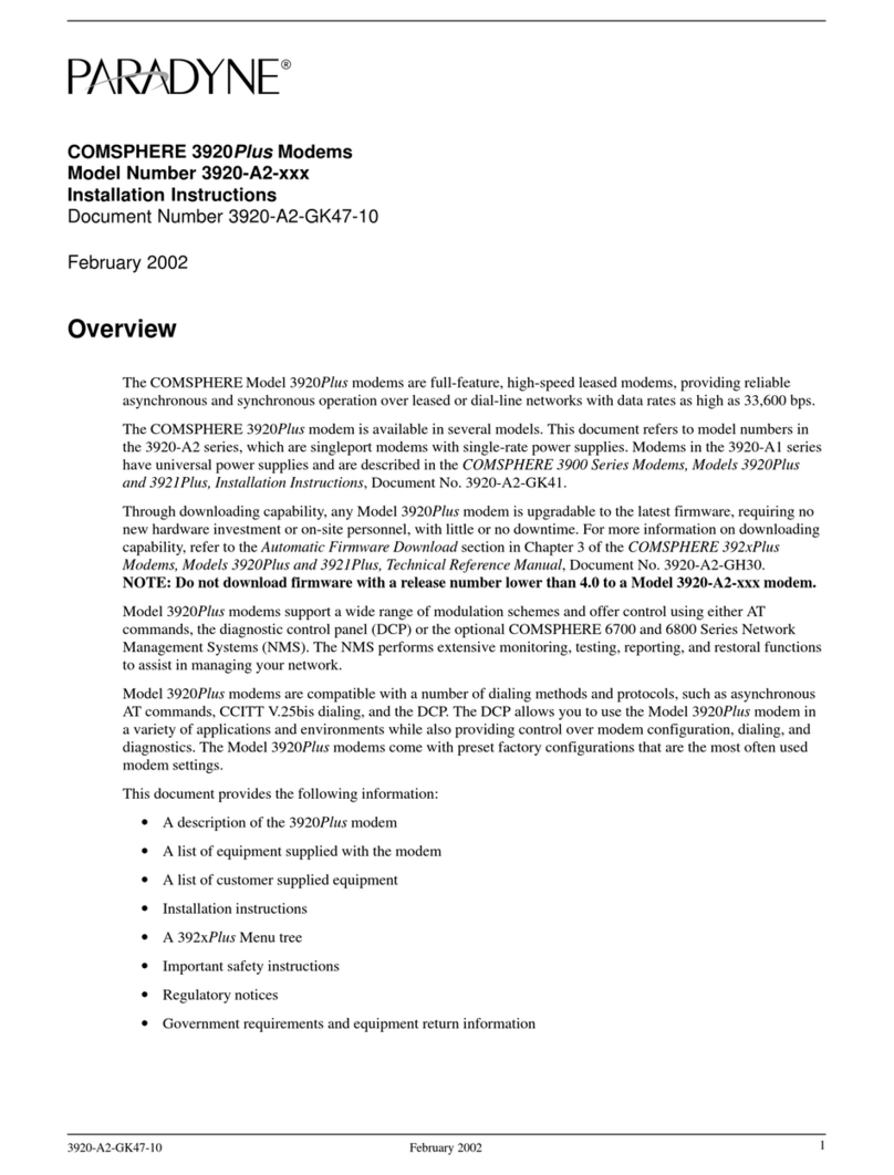 Zhone 3920Plus User manual