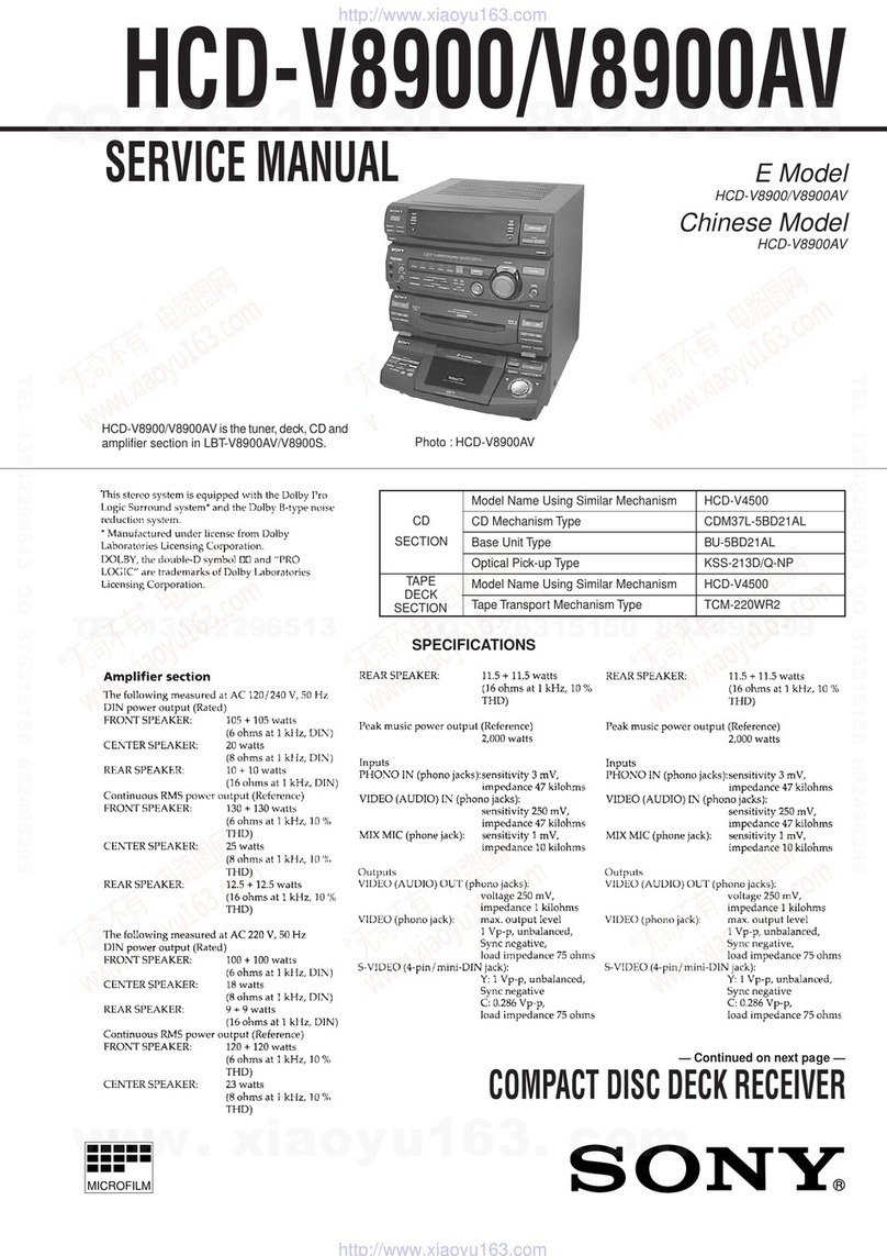 Sony HCD-V8900 User manual Sony HCD-V8900 User manual