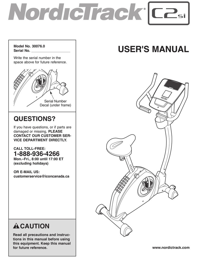 NordicTrack C2 Si Bike User manual