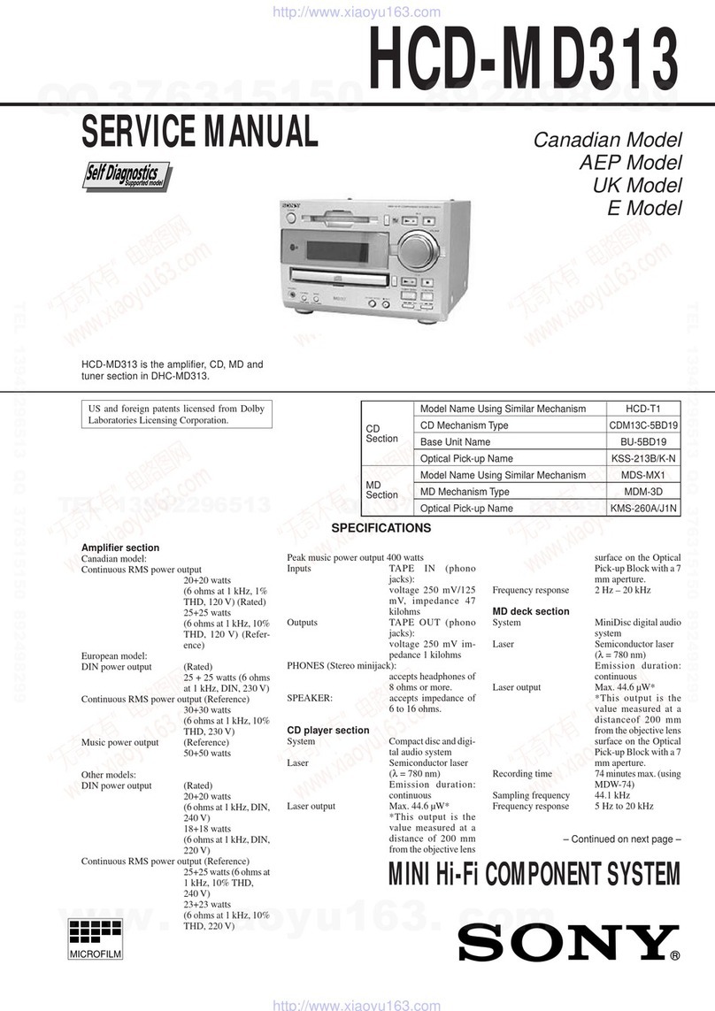 Sony HCD-MD313 User manual