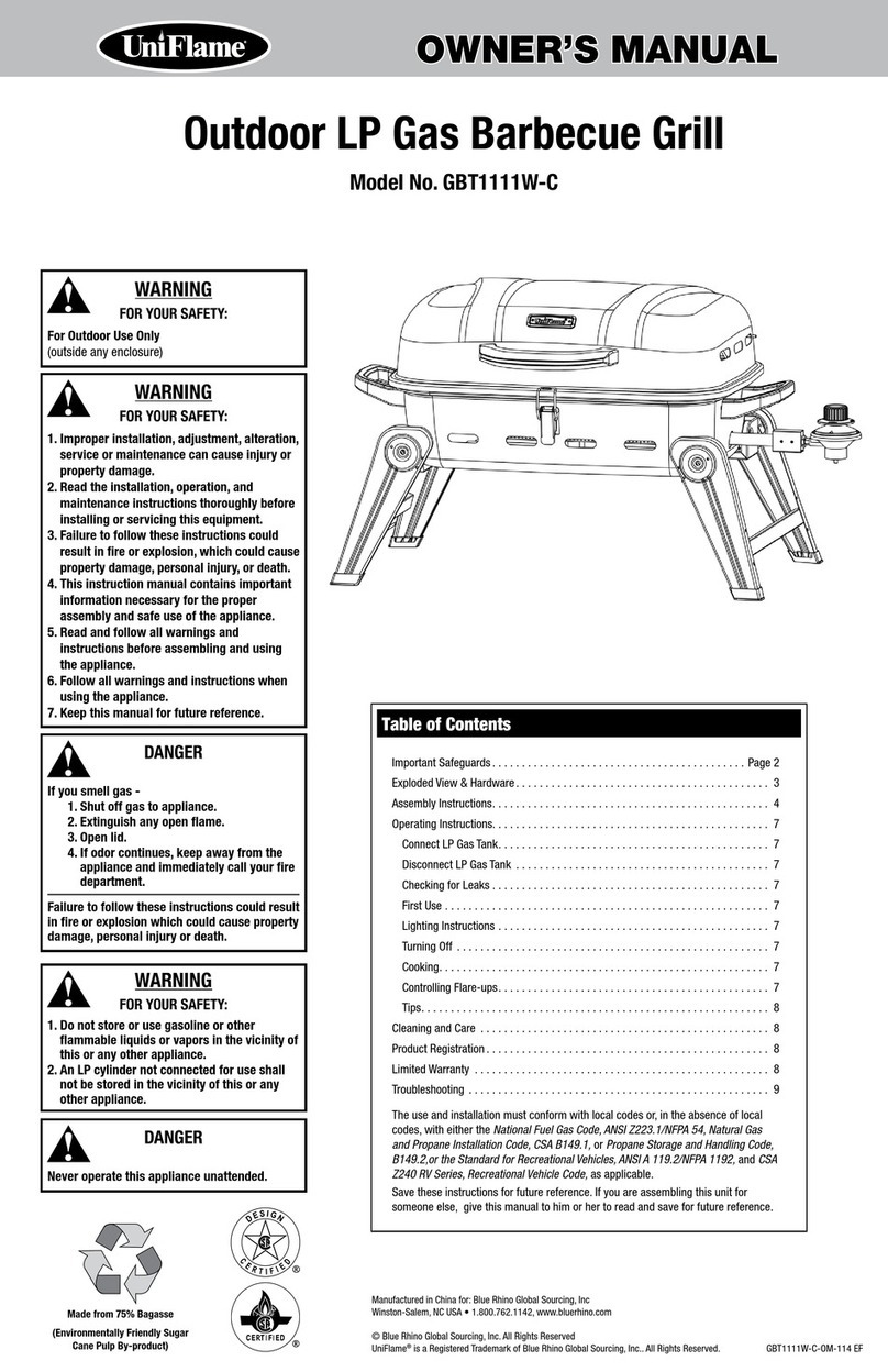Uniflame GBT1111W-C User manual