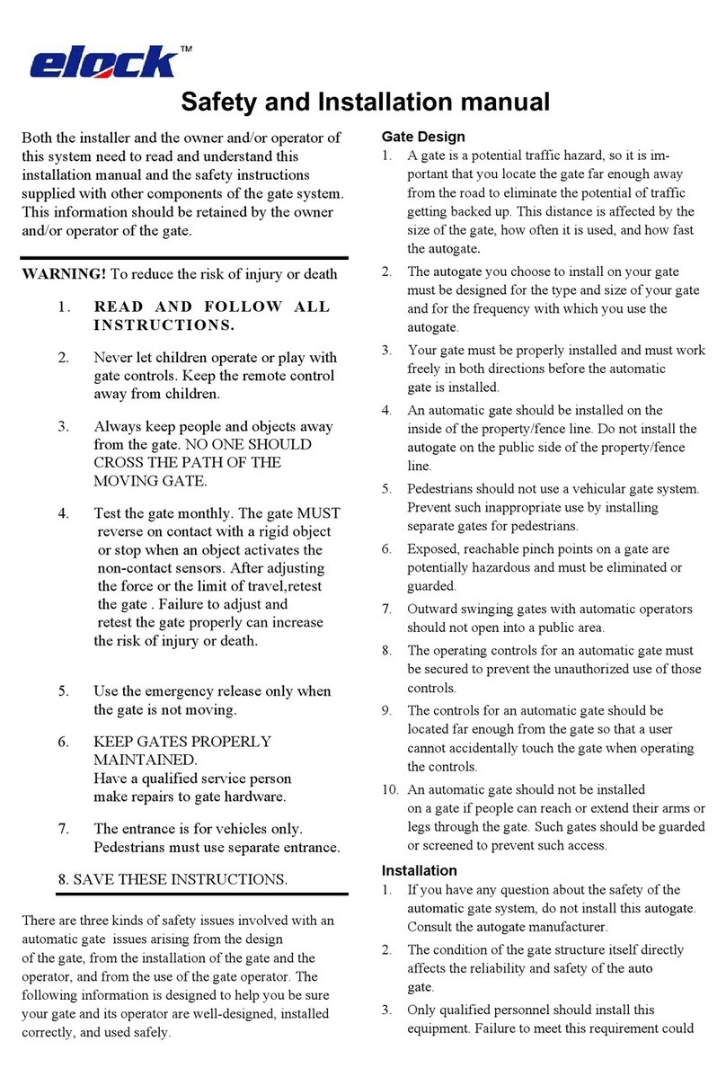 elock EL888A Safety and installation manual