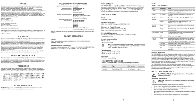 Enterasys SSR-GTX32-04 User manual