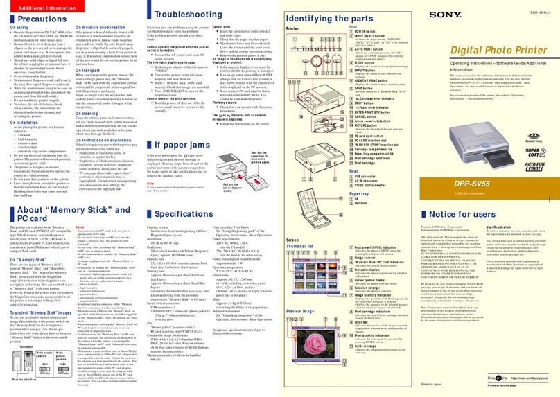 Sony DPP-SV55 User manual Sony DPP-SV55 User manual