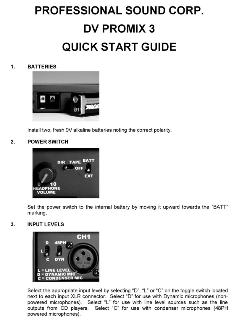 Professional Sound Corporation DV Promix 3 quick start guide Professional Sound Corporation DV Promix 3 quick start guide